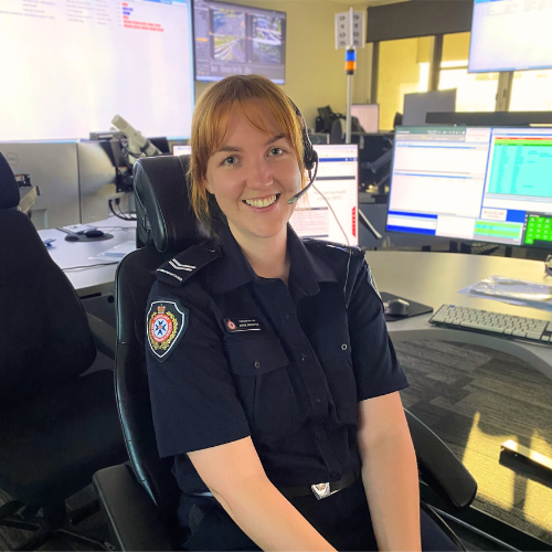 Annie in her Fire Communications Officer uniform