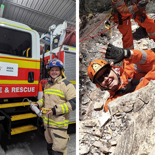 Steve in his Scientific Officer uniform and his SES uniform