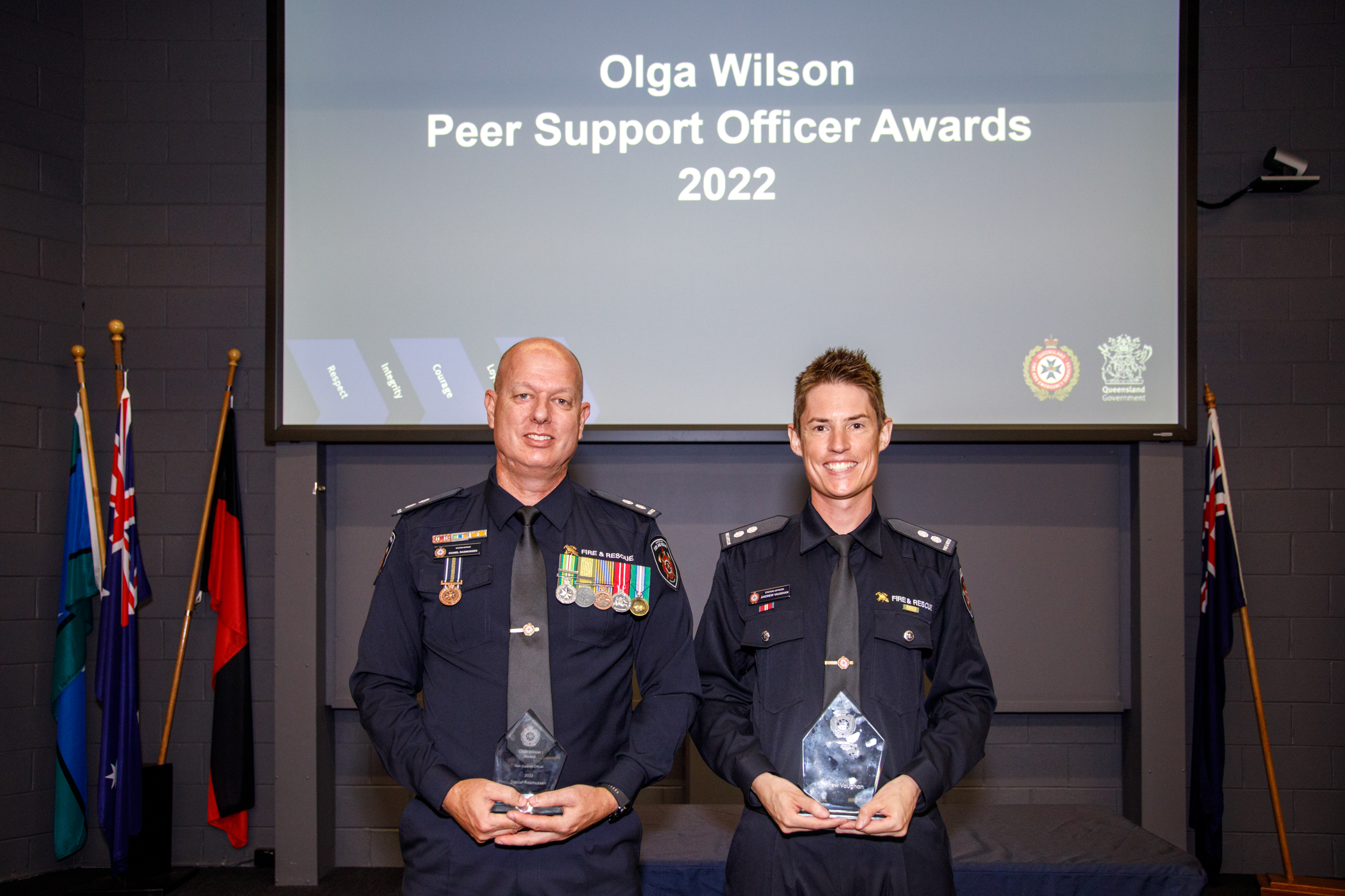 PSO Officer winners Daniel Rasmussen and Andrew Vaughan