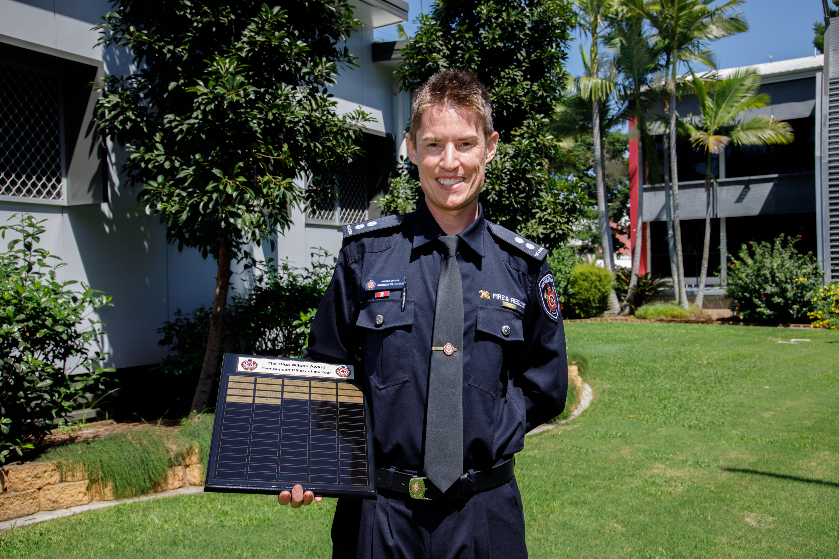 Andrew Vaughan (PSO North Coast region and state winner holding trophy