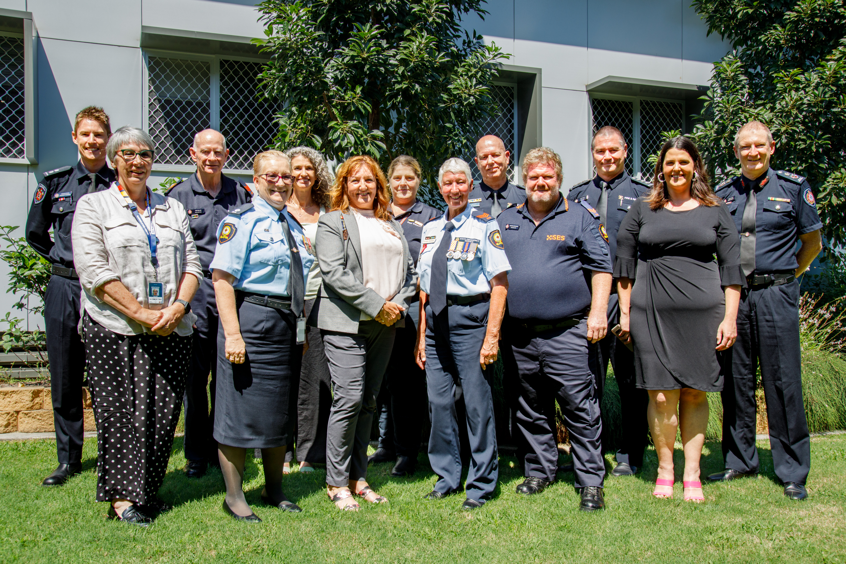 A group photo with Commisioner Greg Leach and PSO Officers