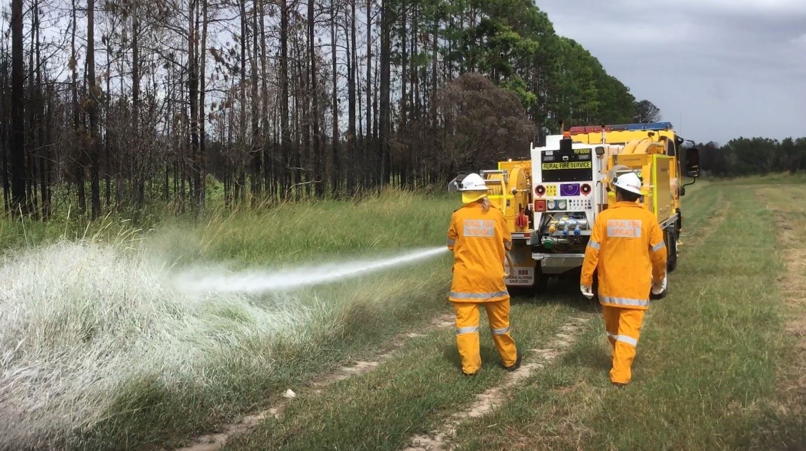 Rural appliance applying bushfire foam via CAFS