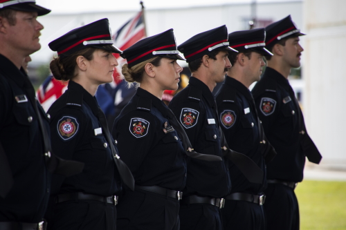 Recruits attending ceremony