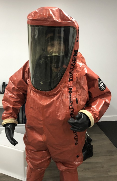 Scientific Volunteer chemical suit