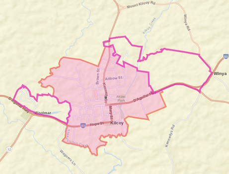 Figure 1 Map of Kilcoy Levy District including additional area