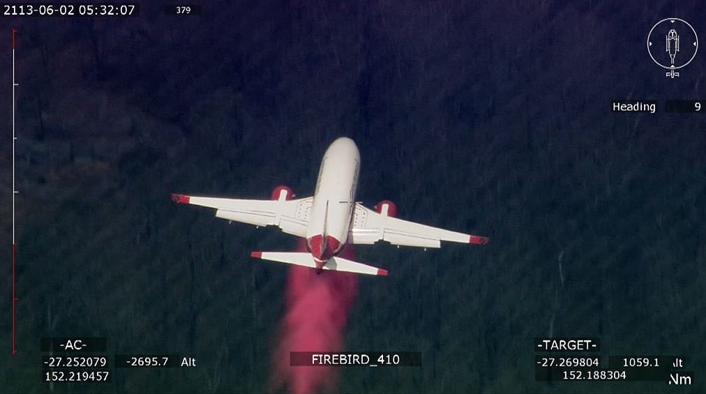 Retardant drop down from a Large Airtanker