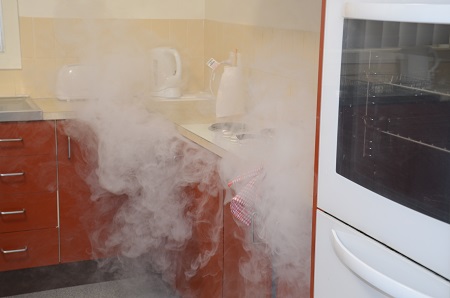 ​Smoke helps simulate a kitchen fire scenario